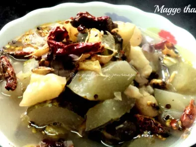 Magge tambura (sambar cucumber and jackfruit seed curry) a konkani delicacy