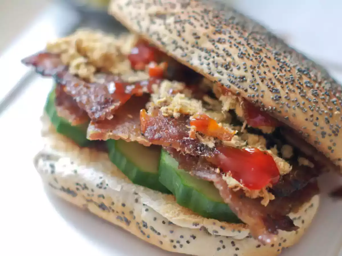 Malaysian BBQ Pork Jerky & Chicken Floss Sandwiches