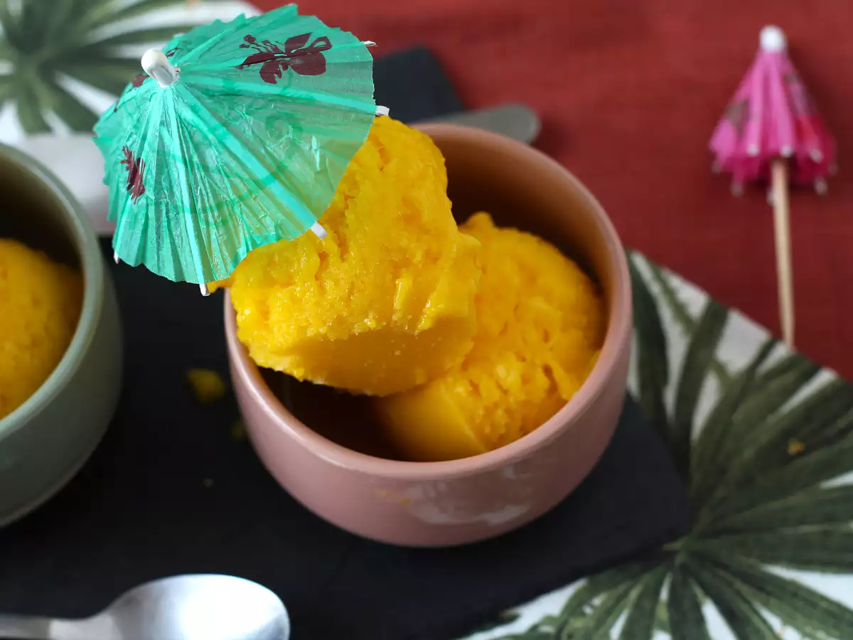 Mango and lime sorbet with just 3 ingredients, ready to enjoy in 5 minutes! - photo 4