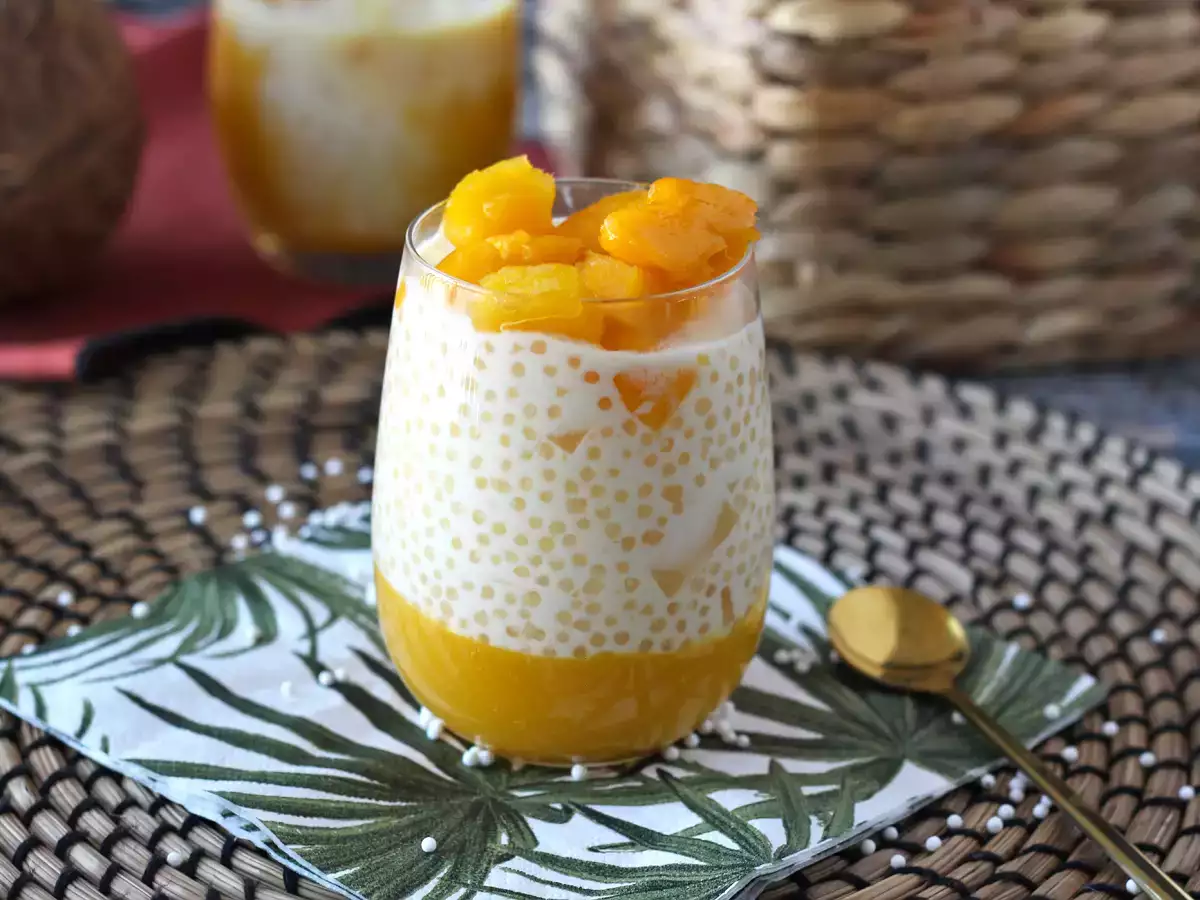 Mango sago, the Asian dessert with tapioca and mango that conquers for its simplicity