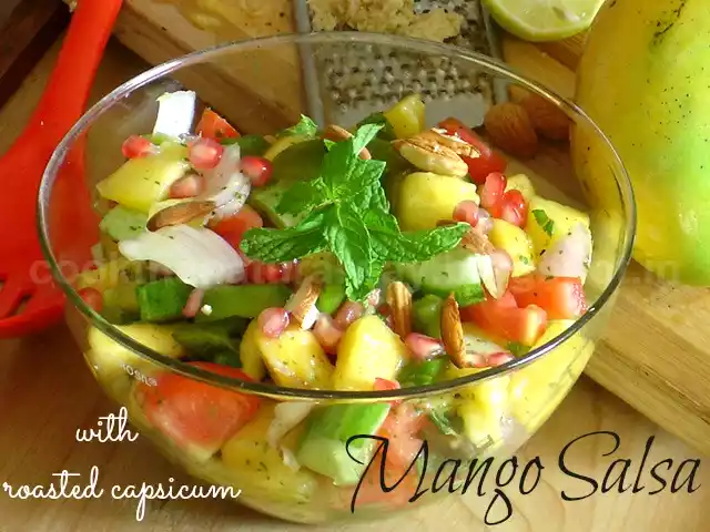 Mango salsa recipe with roasted capsicum