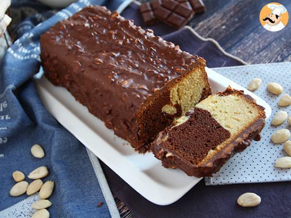 Marble cake with almond glaze