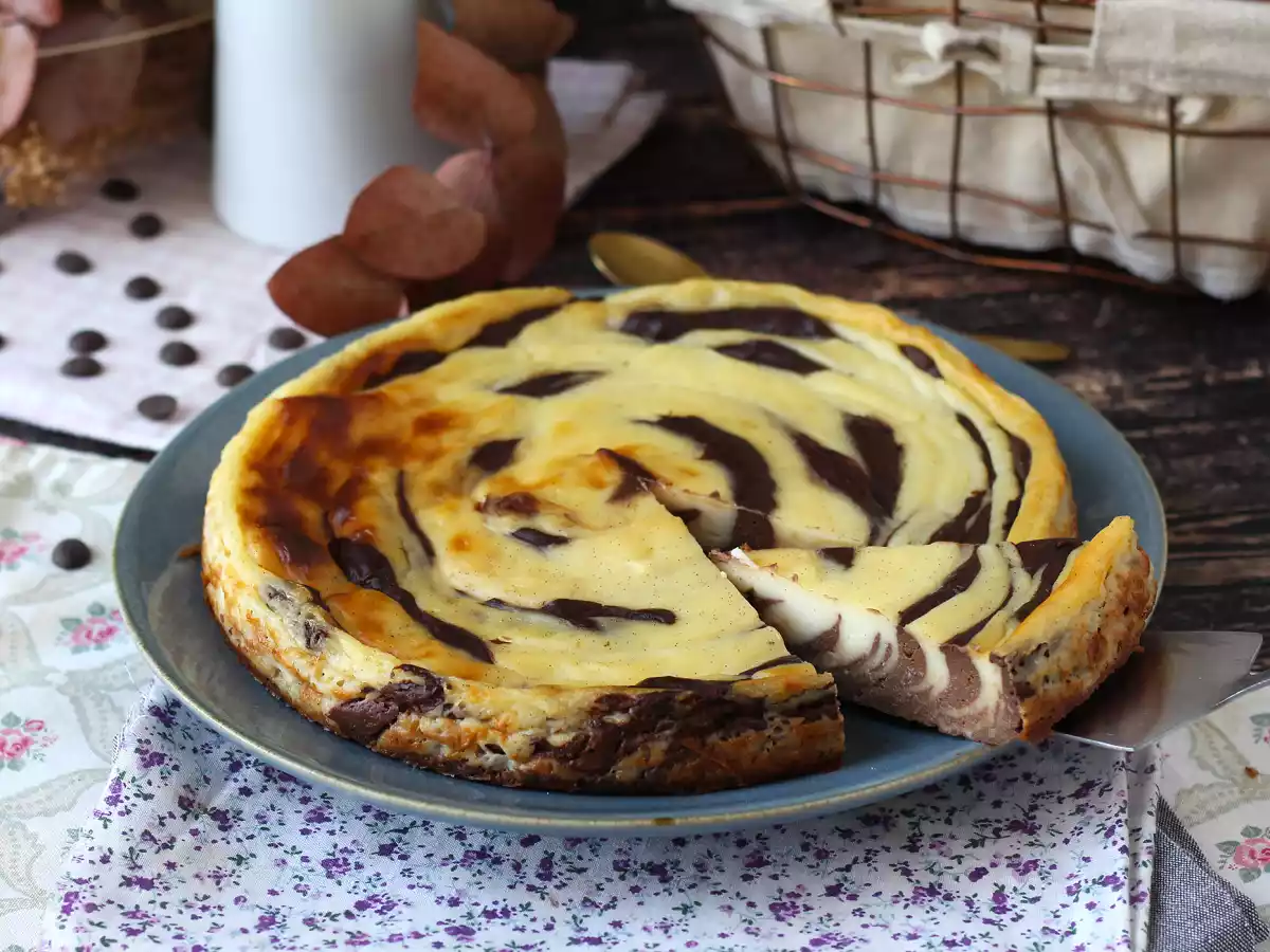 Marbled flan without crust, super easy to make for a guaranteed wow effect - photo 2