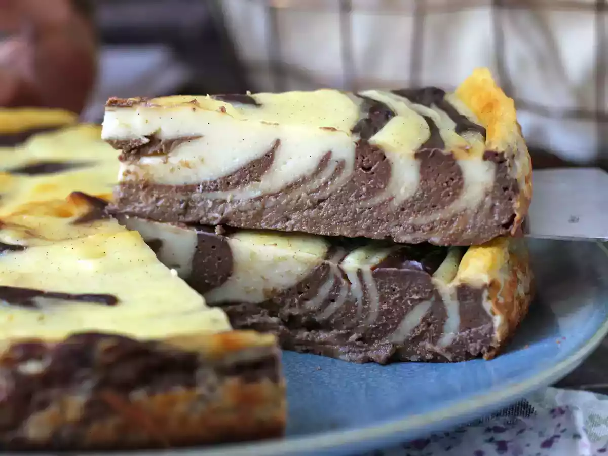 Marbled flan without crust, super easy to make for a guaranteed wow effect - photo 3