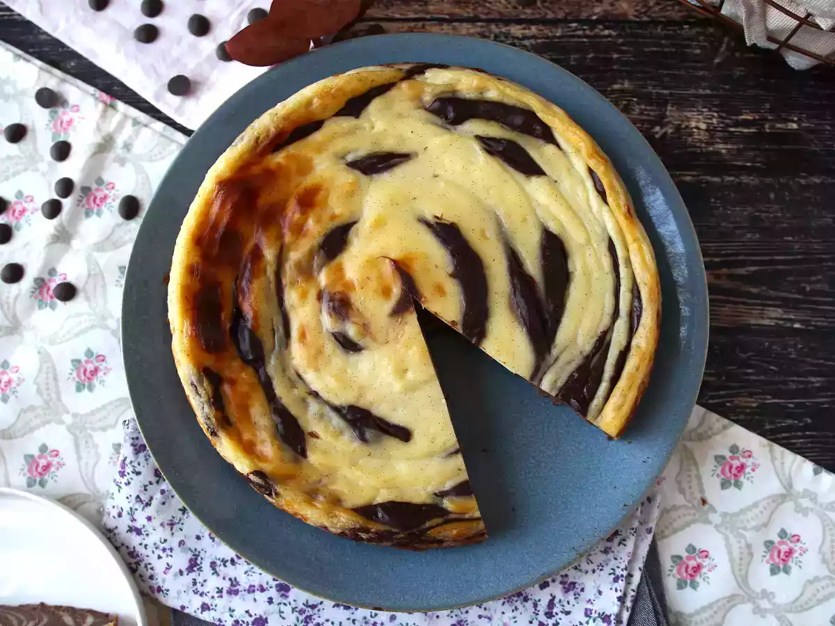 Marbled flan without crust, super easy to make for a guaranteed wow effect - photo 6