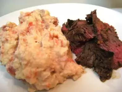 Marinated Grilled Flank Steak with BLT-Smashed Potatoes