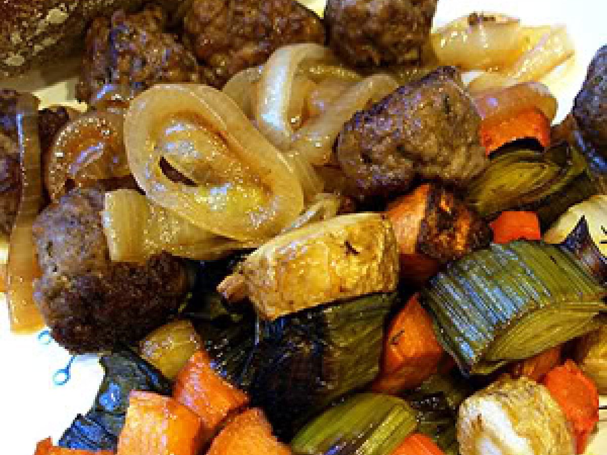 Marsala braised Pork Meatballs with Roasted Winter Vegetables - photo 4