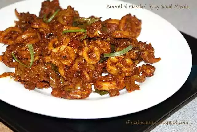 Spicy squid masala recipe (masala koonthal)