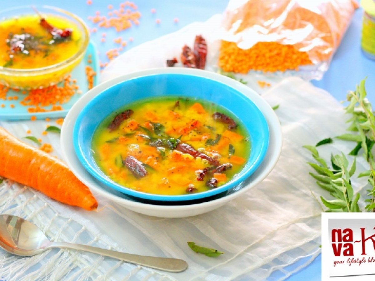 Masoor Dal Carrot Sambar (Indian Dal Curry)