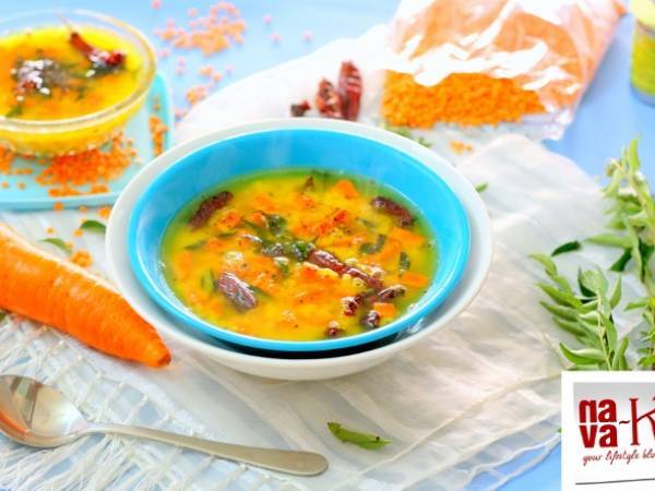 Masoor Dal Carrot Sambar (Indian Dal Curry)