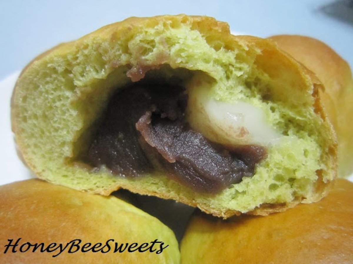 Matcha Madness: Matcha Buns with Mochi & Red Bean paste - photo 3