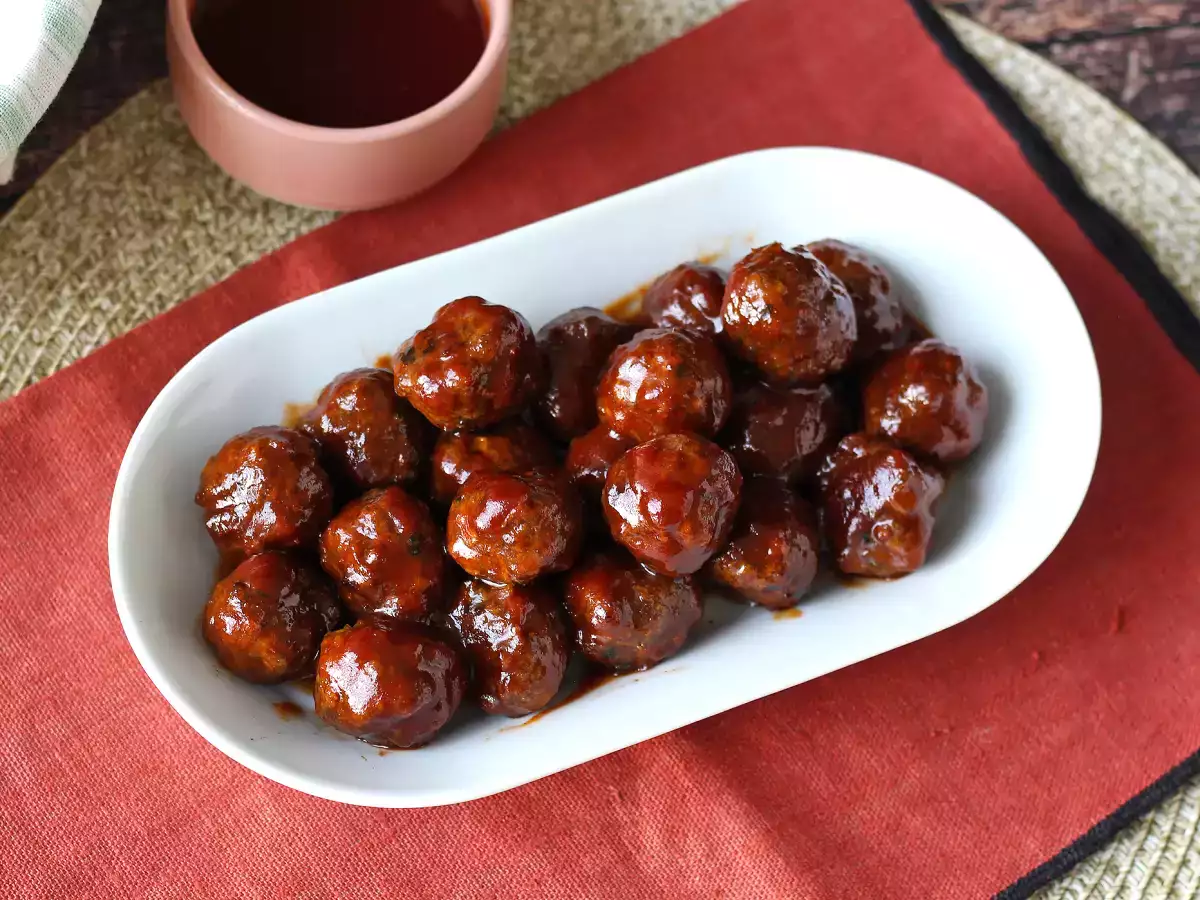 Meatballs in the air fryer with sweet and sour barbecue-style sauce: easy and tasty recipe - photo 7