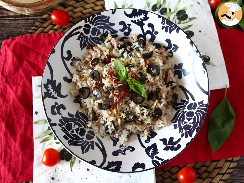 Mediterranean rice salad : tuna, olive, sun-dried tomatoes and lemon, photo 4