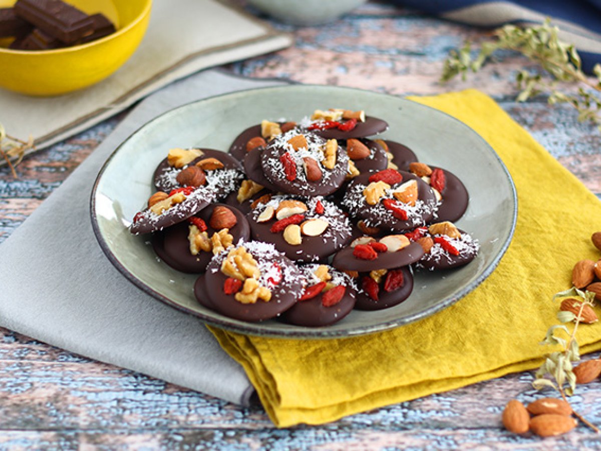 Mendiants, chocolates with dried fruits - photo 4