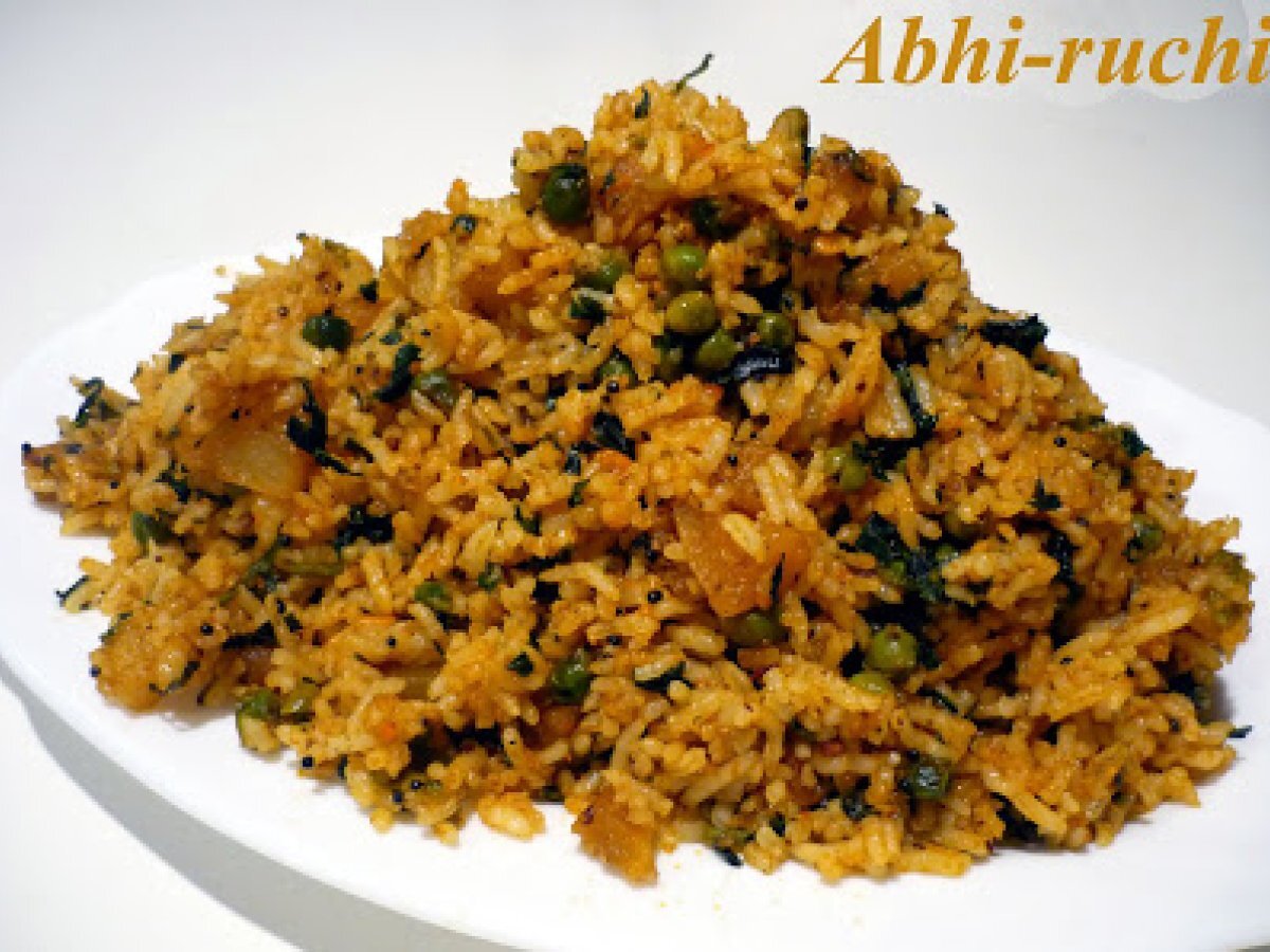 Menthya soppina kalsidanna/ Methi rice/ Fenugreek leaves rice