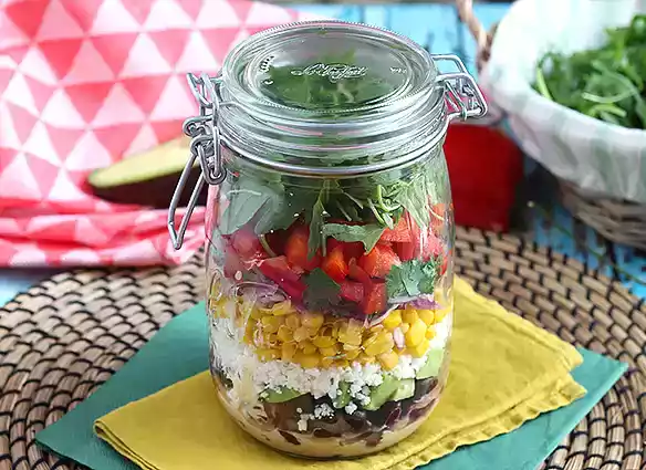 Mexican style salad jar recipe