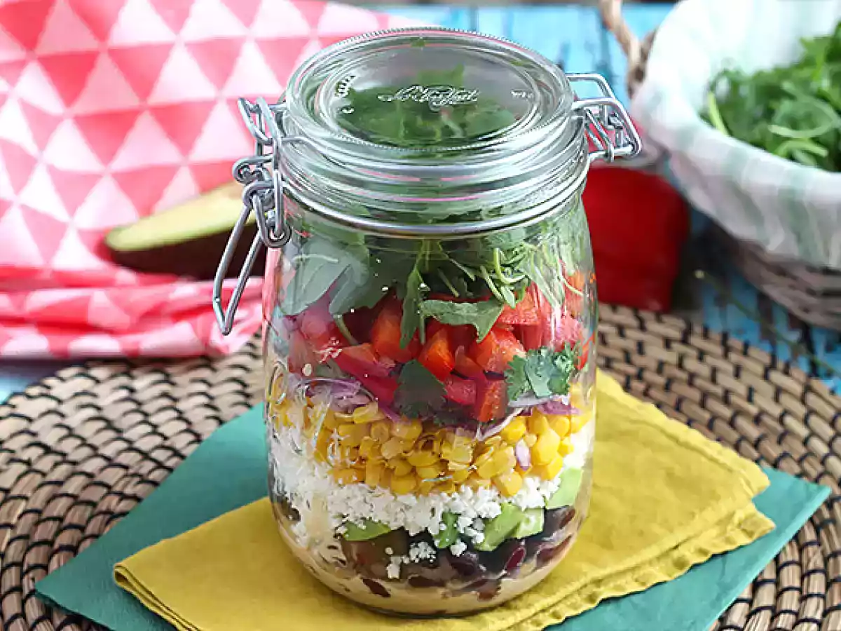 Mexican style salad jar