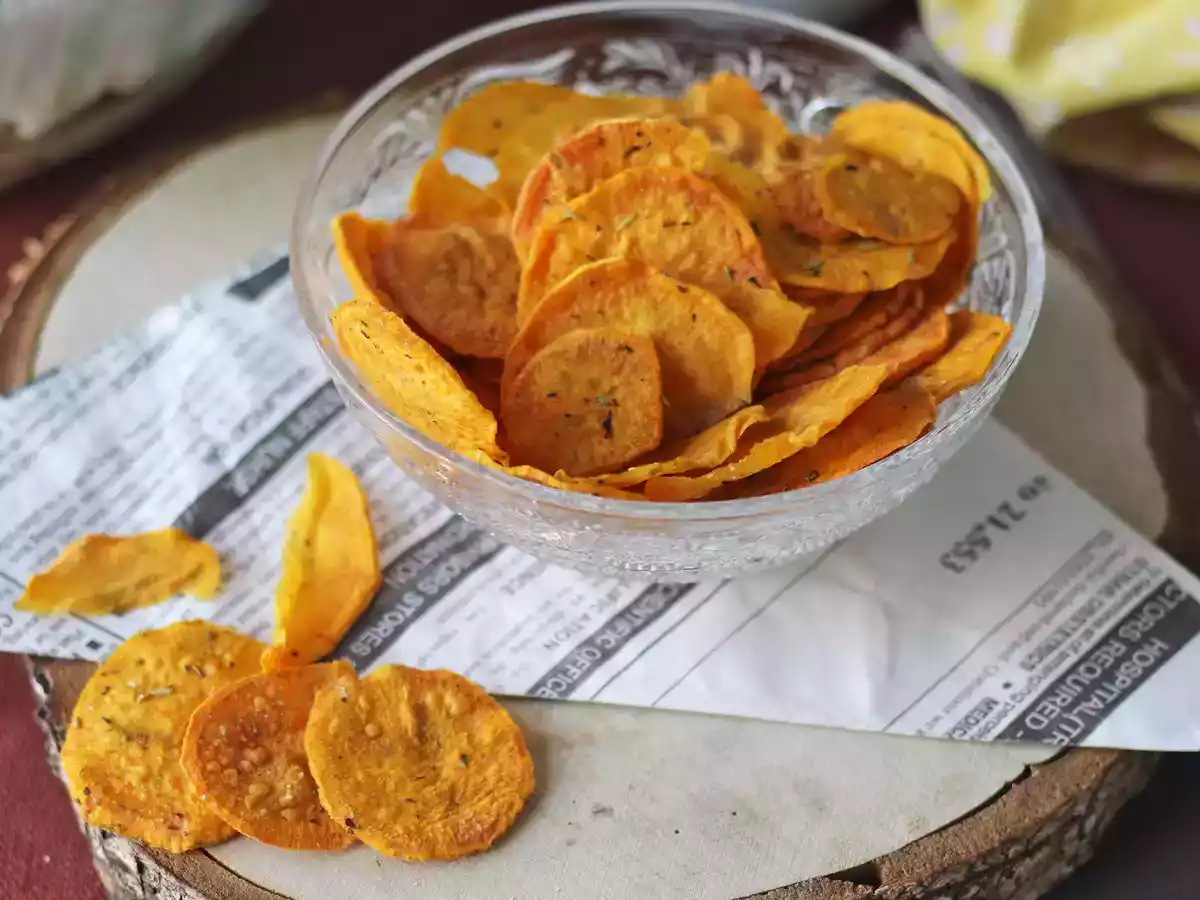 Microwave sweet potato chips - photo 2