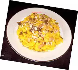 Microwave sweet saffron rice recipe (zarda)