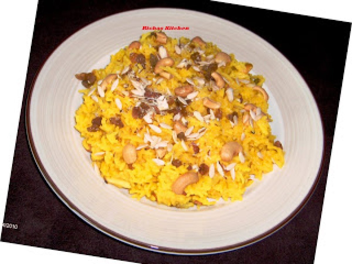 Microwave Sweet Saffron rice (Zarda)