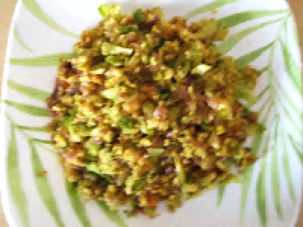 Minced Brussel Sprouts Paneer Scramble (Sukhen)