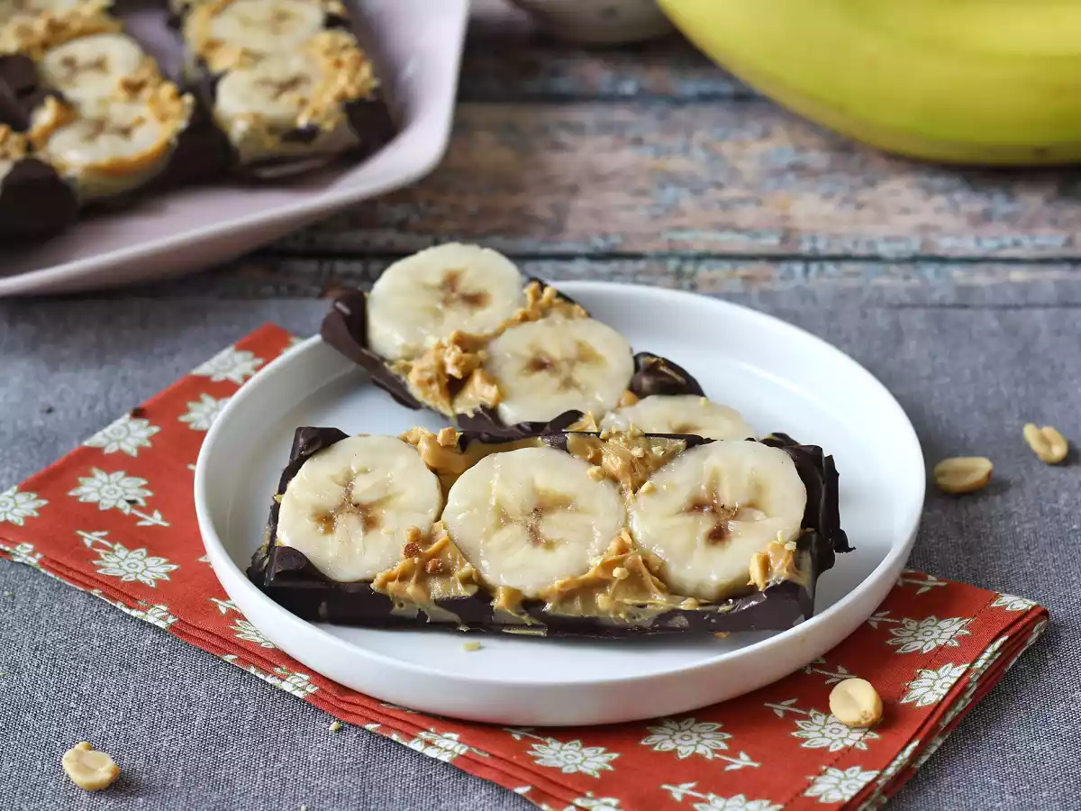 Mini banana, peanut butter and chocolate bars, ultra gourmet with no added sugar - photo 2