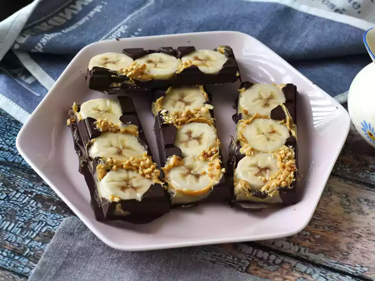 Mini banana, peanut butter and chocolate bars, ultra gourmet with no added sugar - photo 3