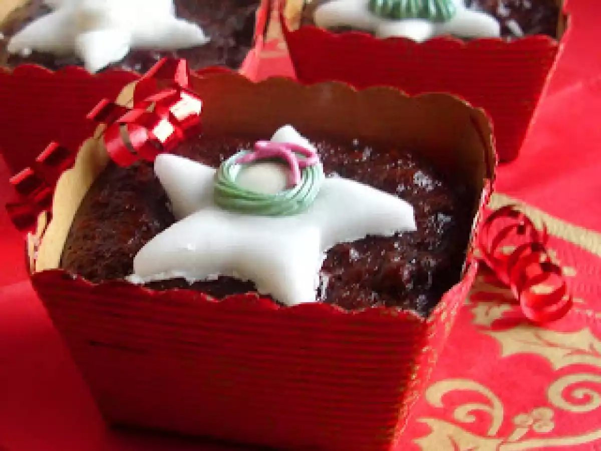 Mini Chocolate Cranberry Christmas Cakes