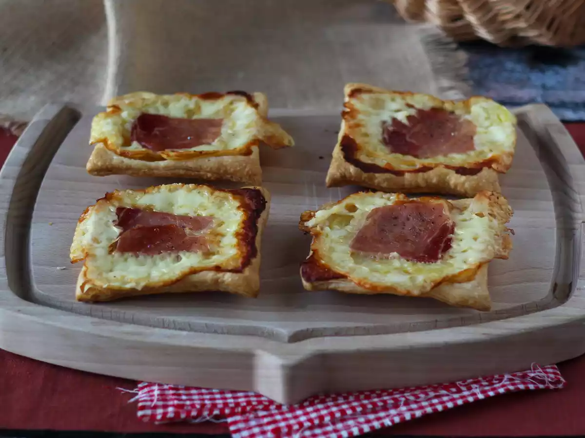 Mini serrano, cheese and potato tatins