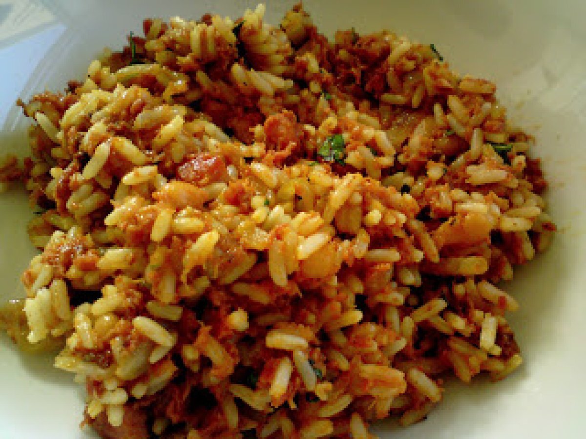 Mock Jamaican Corned beef and Beans Rice