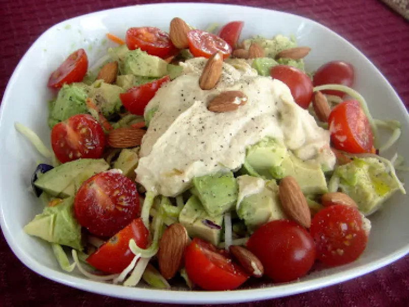 Download Mock tuna salad sandwich and hearty slaw salad, Recipe ...