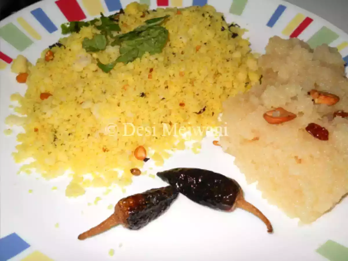 Moong Dal Upuma and Sheera / Pasi Paruppu Pittu