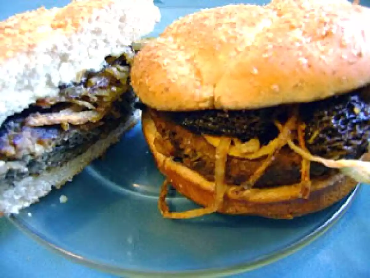 Morel Mushroom Stuffed Teriyaki Burgers and Morel Tater Tots, with Roasted Garlic - photo 2