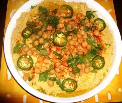 Moroccan whole chickpea hummus recipe