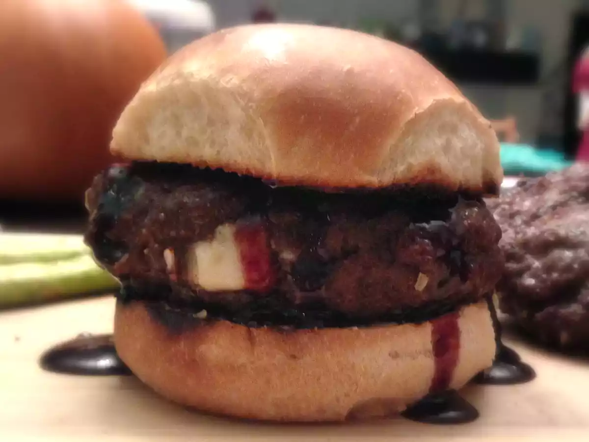 Mozzarella Stuffed Elk Burger