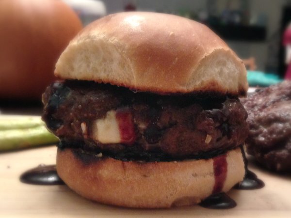 Mozzarella Stuffed Elk Burger