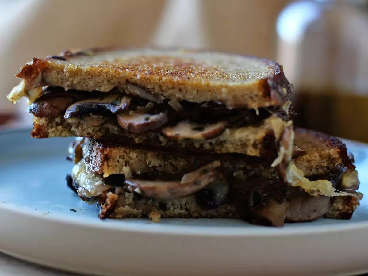 Mushroom and grated cheese grilled cheese - photo 3