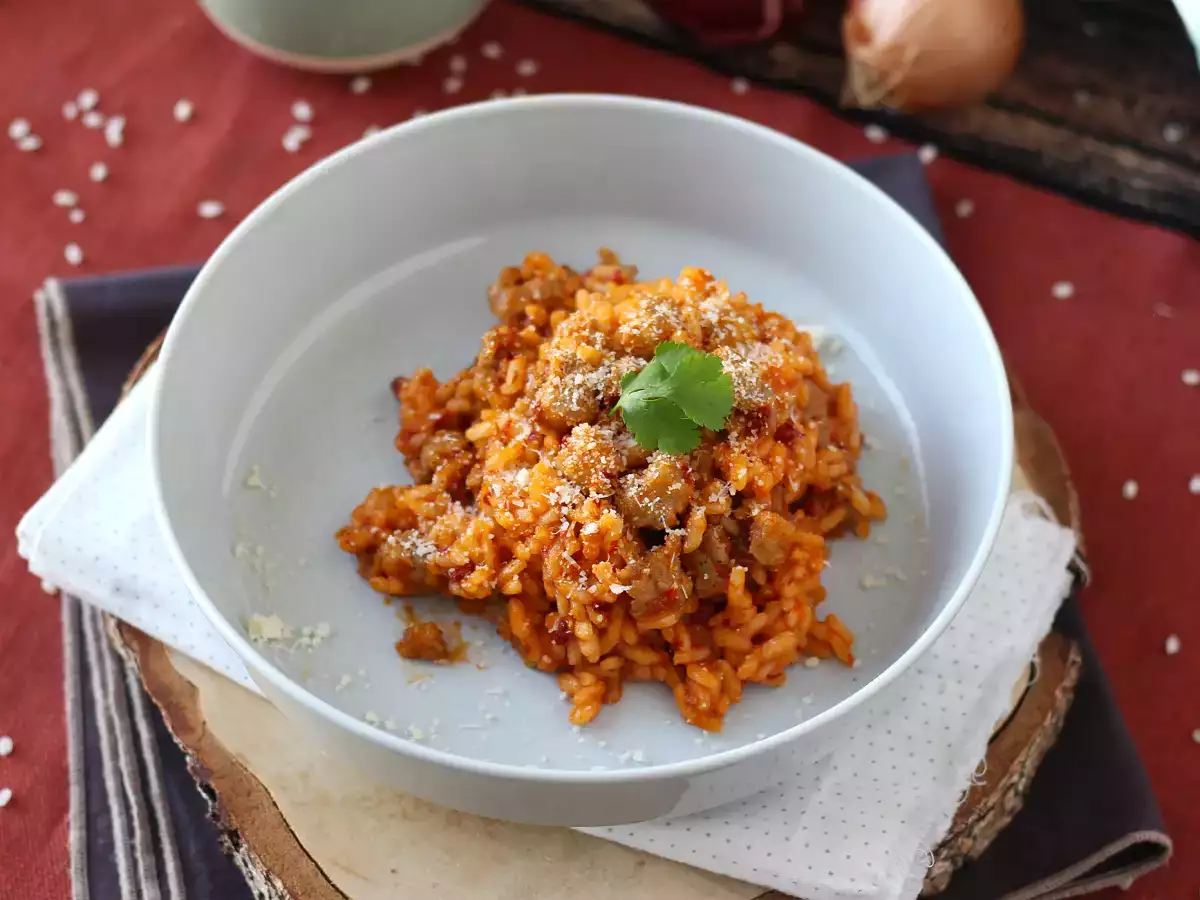 ’Nduja and sausage risotto, a first course with an intense flavor - photo 5