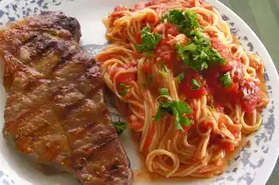 New york strip steak recipe with angel hair pasta
