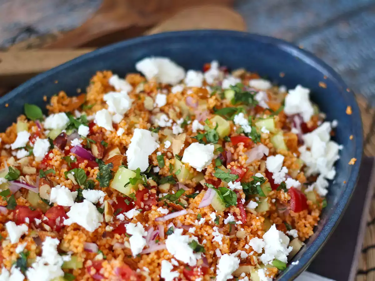 No-cook couscous salad with gazpacho