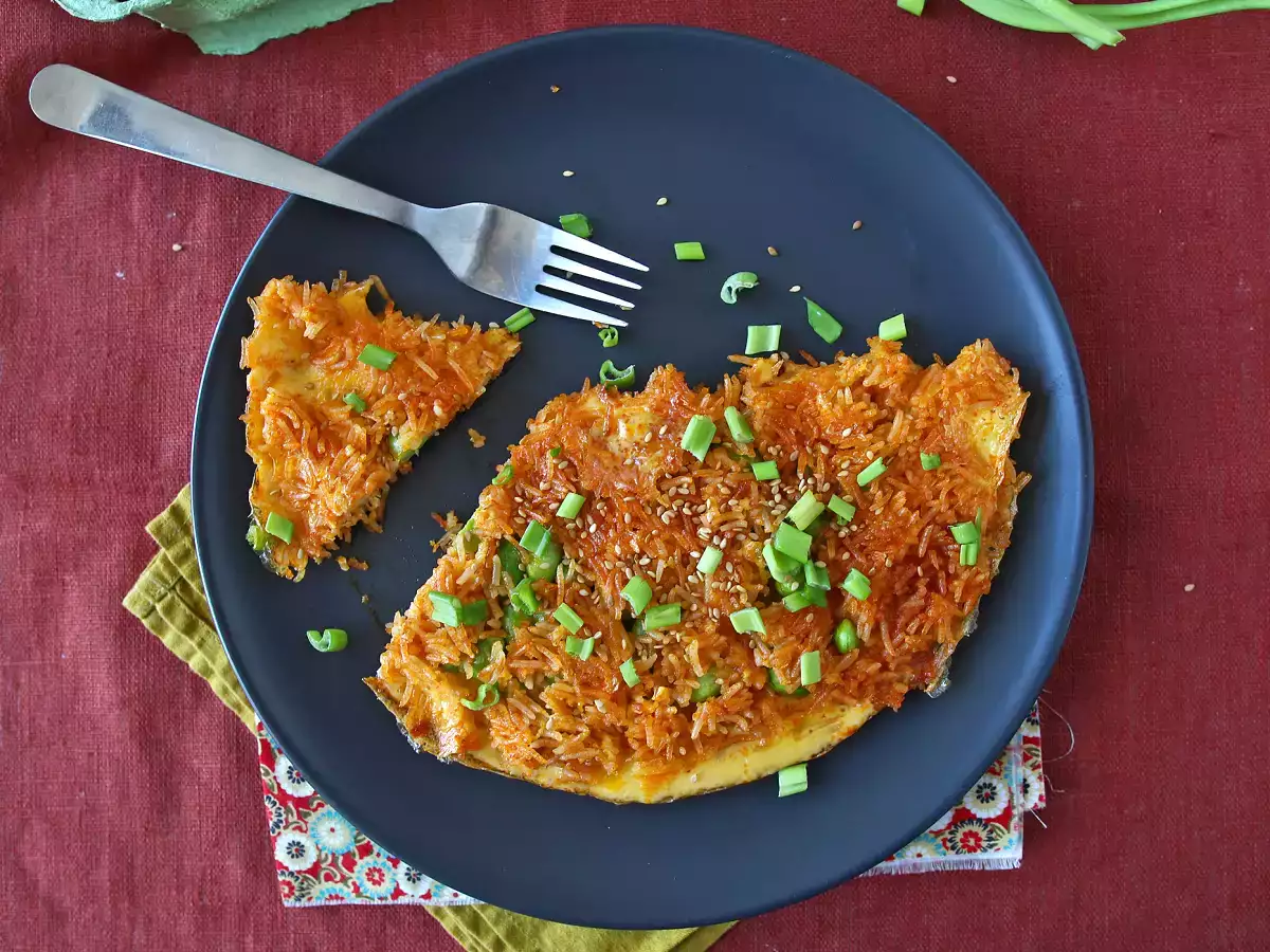 Omelette with crispy rice and soybeans, a spicy meal that's quick and waste-free! - photo 6