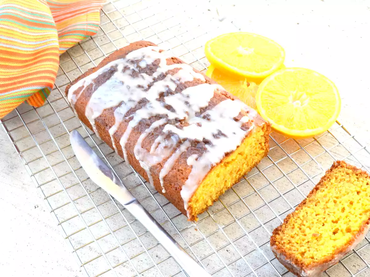 orange cake with vanilla butter glaze