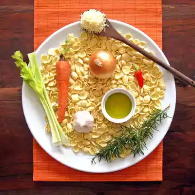 Orecchiette with chickpeas recipe from apulia