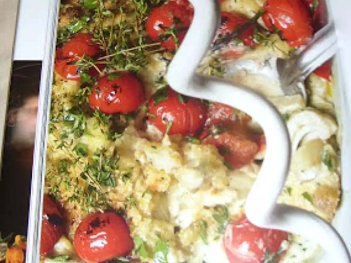 Ottolenghi's Fennel, Cherry Tomato & Crumble Gratin