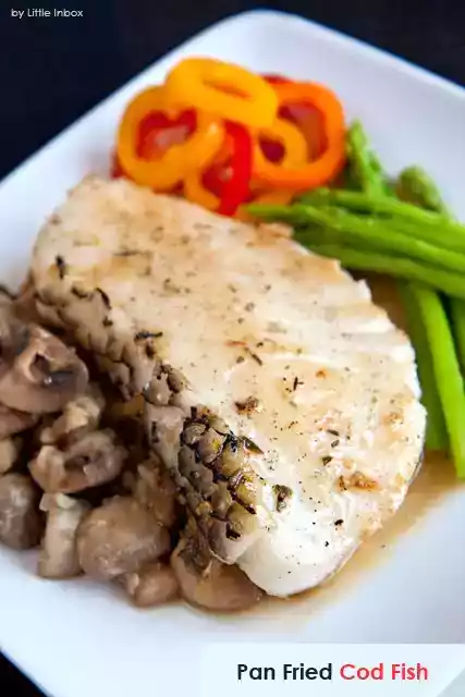 Pan-fried cod fish recipe with butter sauce