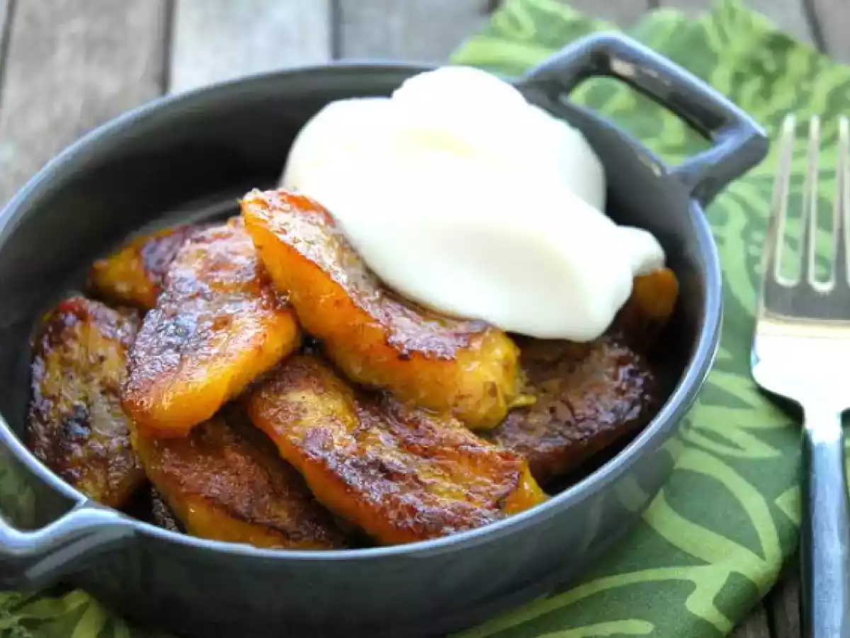 Pan-fried sweet plantains...
