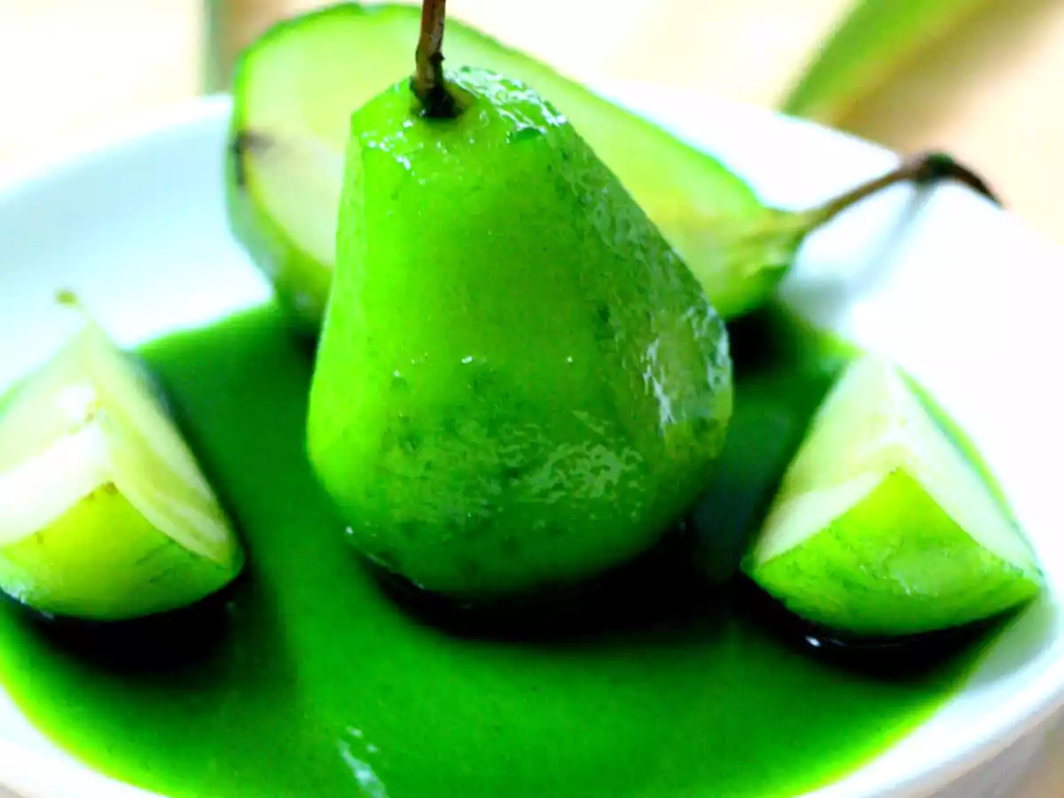 Pandan (Screwpine) Poached Pears