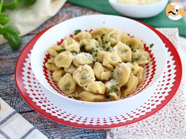 Parmesan, prosciutto, and basil tortellini