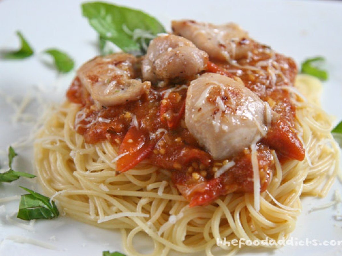 Pasta with Black Cherry Tomato Sauce