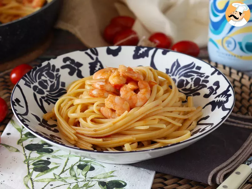 Pasta with cherry tomatoes and shrimps, photo 3
